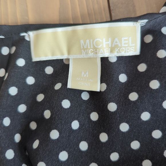 Michael Kors Black White Polka Dot Sleeveless Blouse - Picture 2 of 12